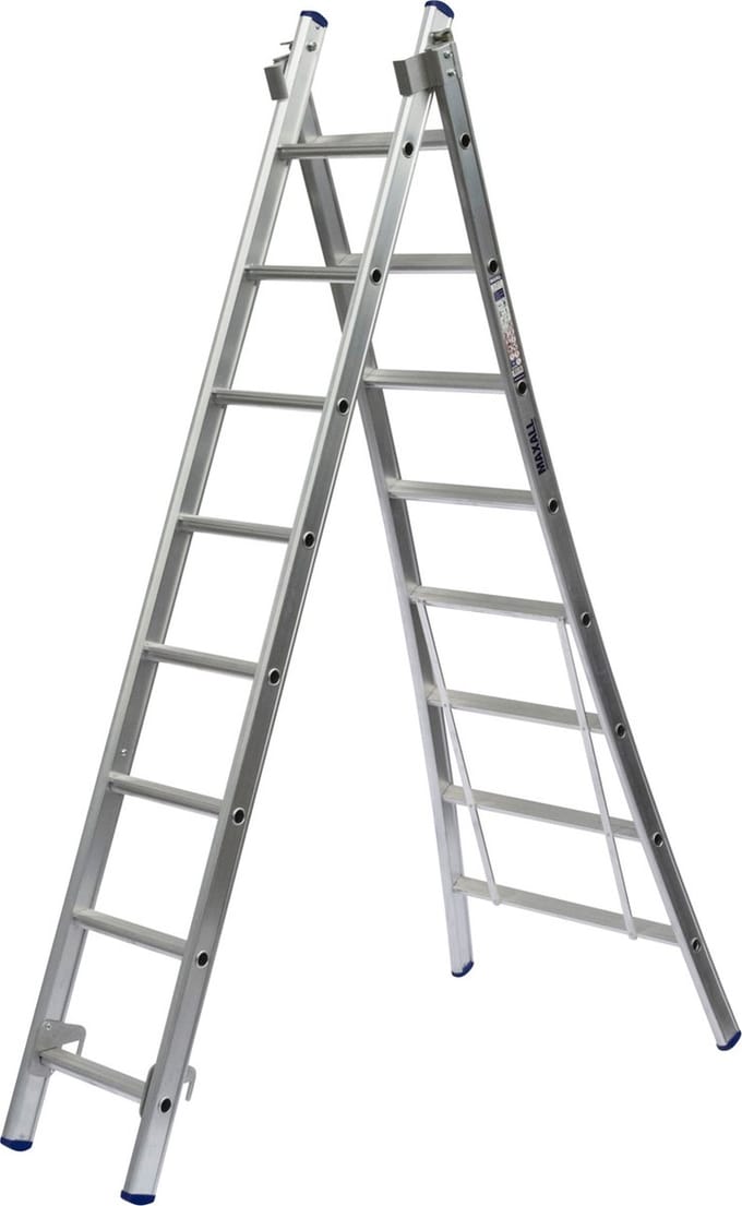 Maxall MR 2-delige Uitgebogen Reformladder - 2x9 Sporten