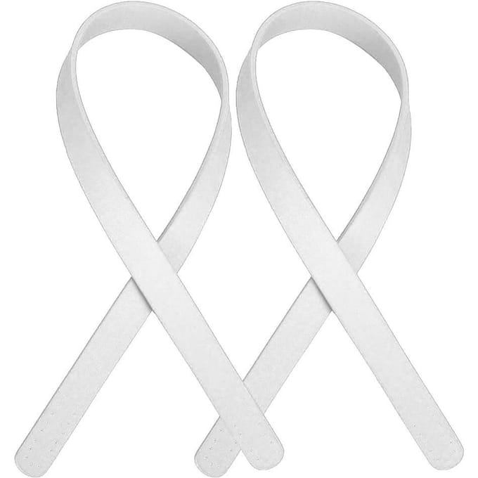 2 Pièces Sangle de Sac Sangle d'Épaule en PU Accessoire de Sac Sac à Main Sangle d'Épaule Confortable 1.8x60cm White white