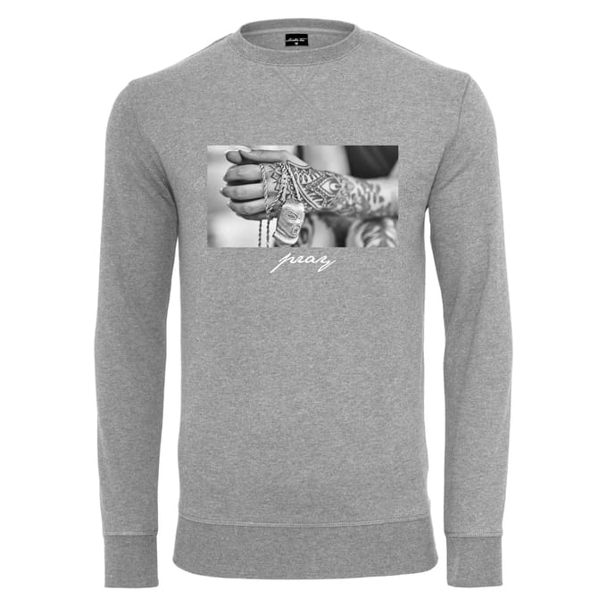 Mister Tee - Pray 2.0 Crewneck sweater/trui - L - Grijs