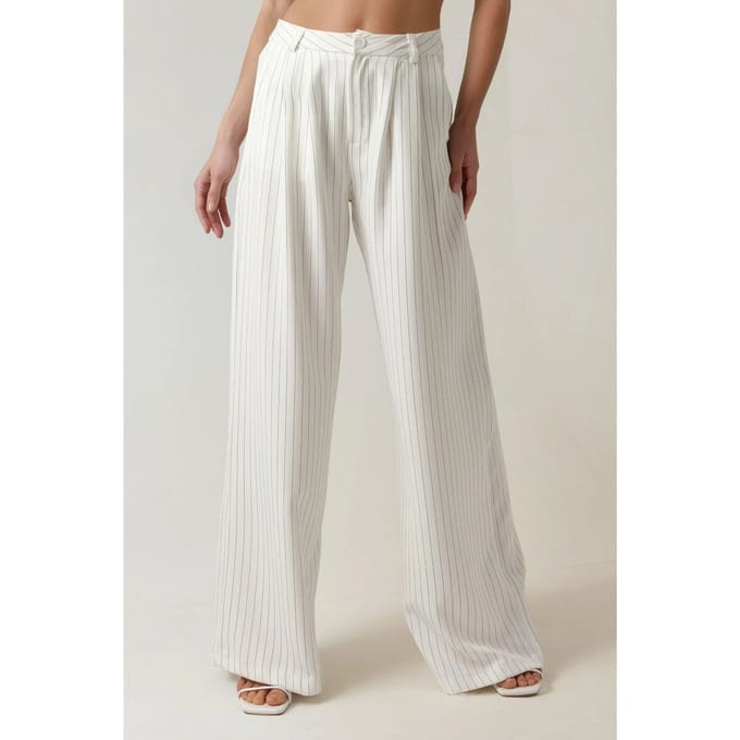 Pika Collectie Hoge Taille Gestreepte Wijde Broek