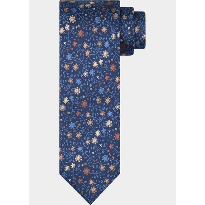 Profuomo Stropdas tie silk woven navy ppwa30052/a