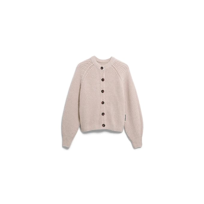 Loose fit gebreid jack van wolmix model 'RIB KNIT'