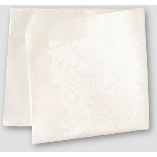 Eton Pochet Silk Woven Paisley Wit / male