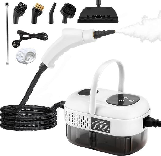 Draagbare Stoomreiniger - Handstoomreiniger Hogedruk - Grondig Reinigen - Snel 105°C Stoom - 1100 ml - Wit