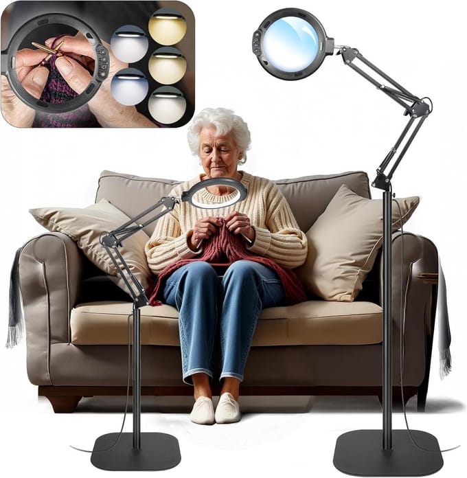 Vergrootglas met Verlichting - Loelamp - Dimbare Tafelvergrootglas - Bureauverlichting