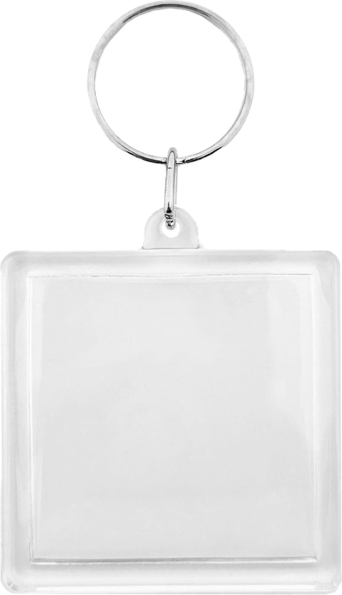 CombiCraft Plexiglas sleutelhanger blanco vierkant 50x50mm - 25 stuks