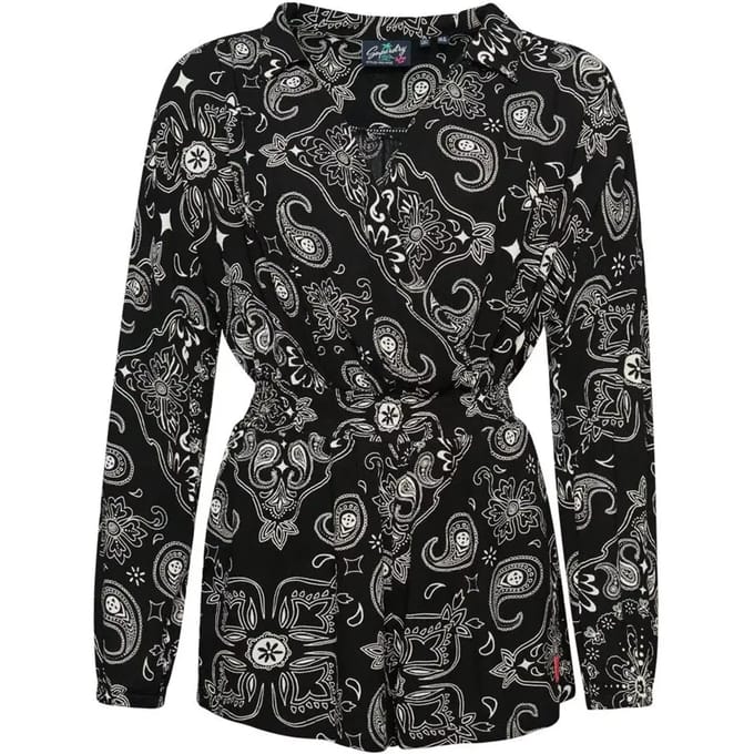 Superdry Vintage Beach Lange Mouw Romper Zwart 2XS Vrouw