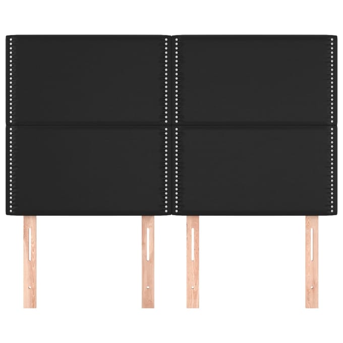 vidaXL - Hoofdbord - zwart - 144x5x118/128 - cm - kunstleer