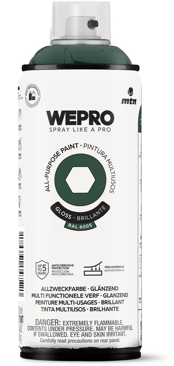 Spuitbus Ral 6005 Groen Glans MTN WEPRO ALL-PURPOSE PAINT 400ML