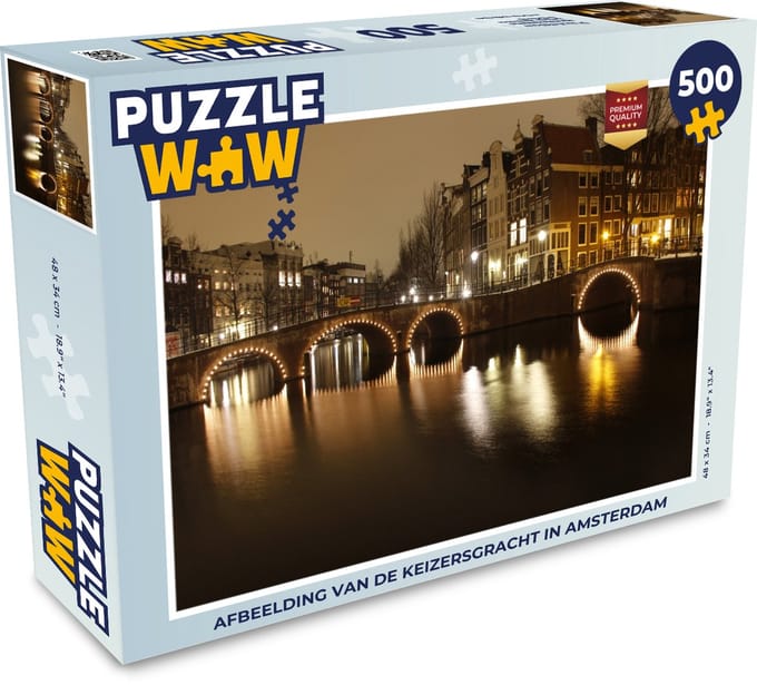 Puzzel Afbeelding van de Keizersgracht in Amsterdam - Legpuzzel - Puzzel 500 stukjes