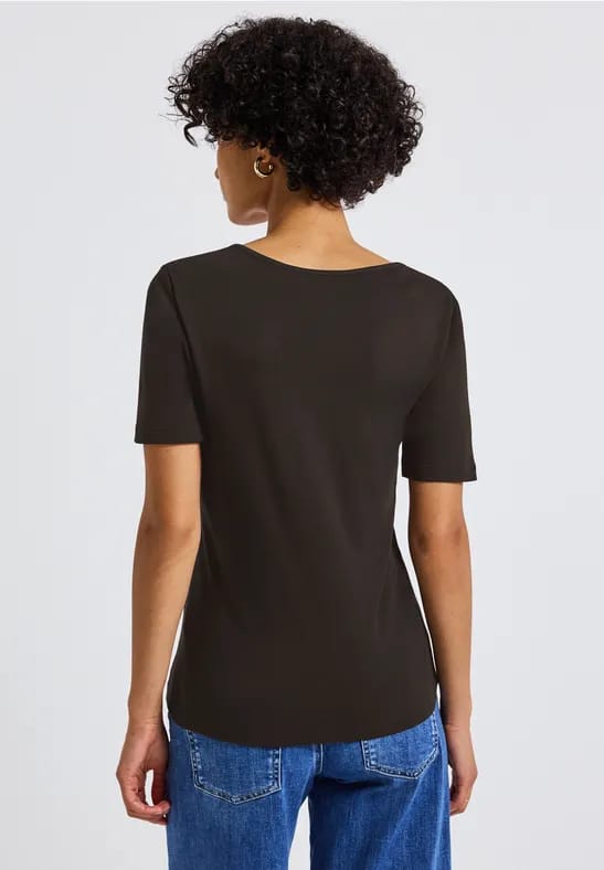 Shirt met hartvormige halslijn