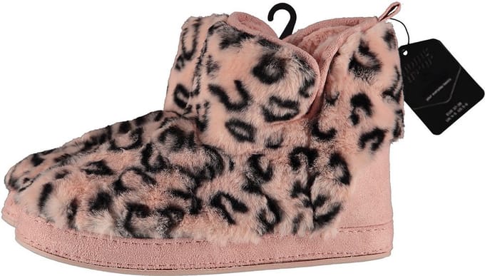 Apollo Dames hoge pantoffels/sloffen luipaard print - roze - maat 39-40