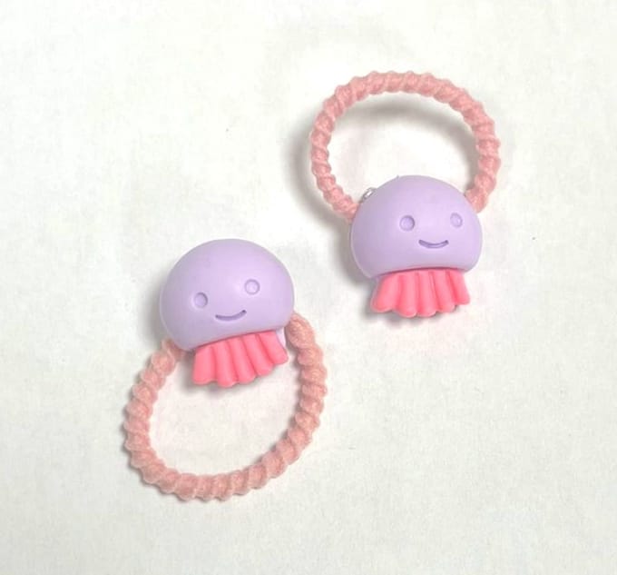 Haarelastiekjes Octopus - 2 Stuks - Paars