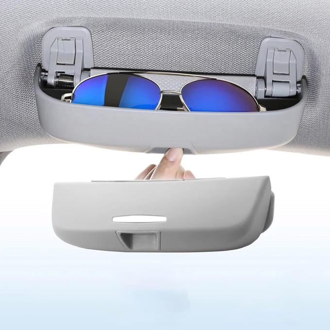 Autobrillenhouder - Opbergdoos Bril - Auto Interieur - Ruimtebesparend Ontwerp - Niet gespecificeerd - Grijs