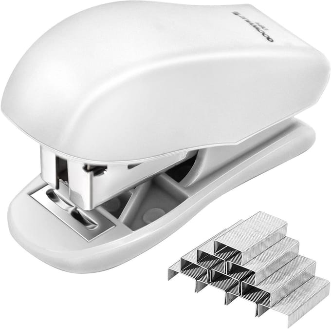 Mini nietmachine - Kleine nietmachine - Papier nieten - Slagvast plastic - 25 vel - Wit