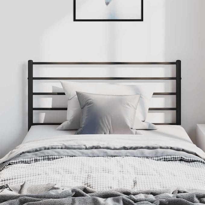 vidaXL - Vervangend - hoofdbord - metaal - zwart - 100 - cm