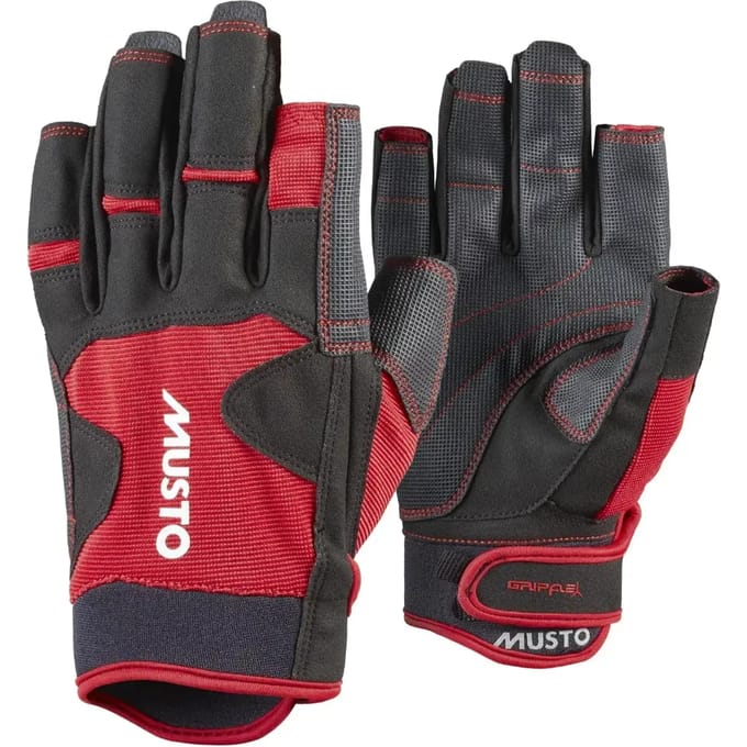 Musto Performance zeilhandschoenen 2.0 open vinger rood, maat M