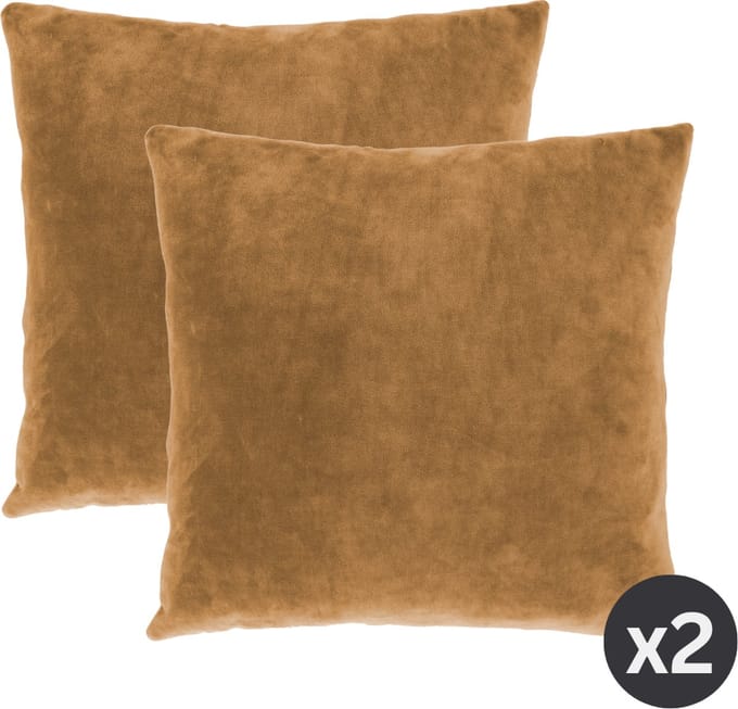 Tiseco Home Studio - Kussen (gevuld) MARSHMALLOW - SET/2 - polyester - teddyvulling - super zacht - Vierkant - 45x45 cm - Indiantan