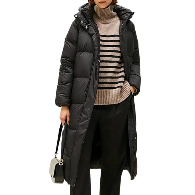 Tommy Hilfiger Down Hooded Longline Puffer Winterjas Dames