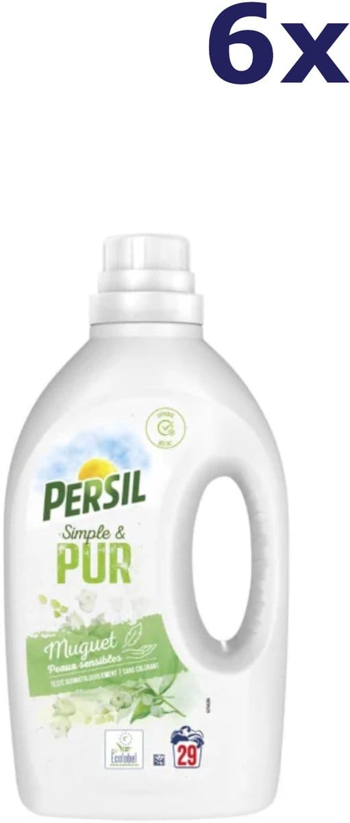 6x Persil vloeibaar wasmiddel simple & pur muguet 29sc 1,32l