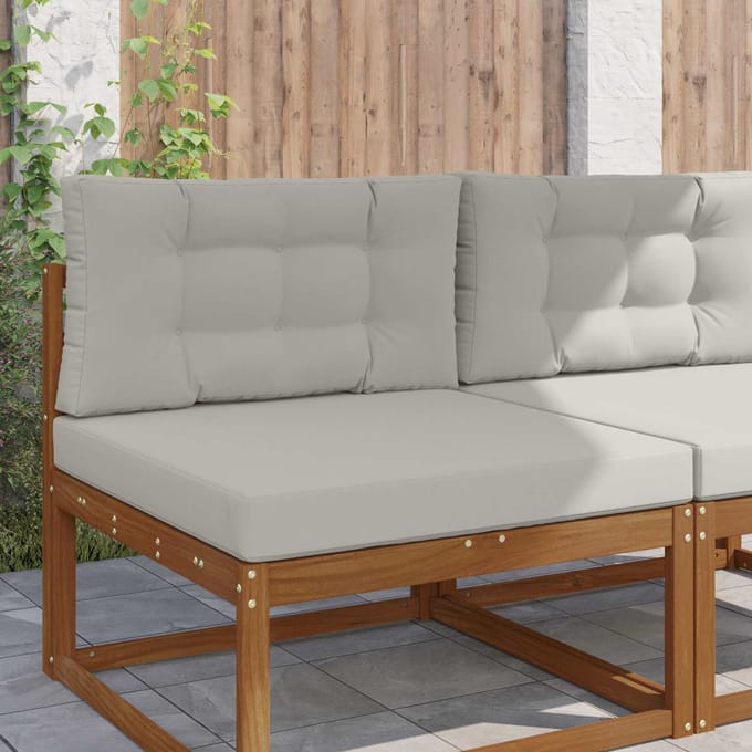 vidaXL - Buitenbankkussen - Polyester - Grijs - 80 - x - 80 - cm
