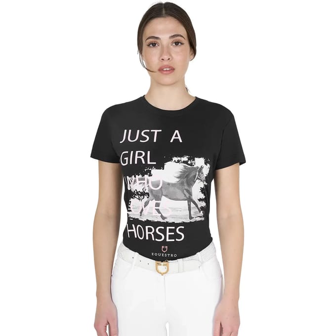 Katoenen dames-T-shirt Equestro Horse Lover