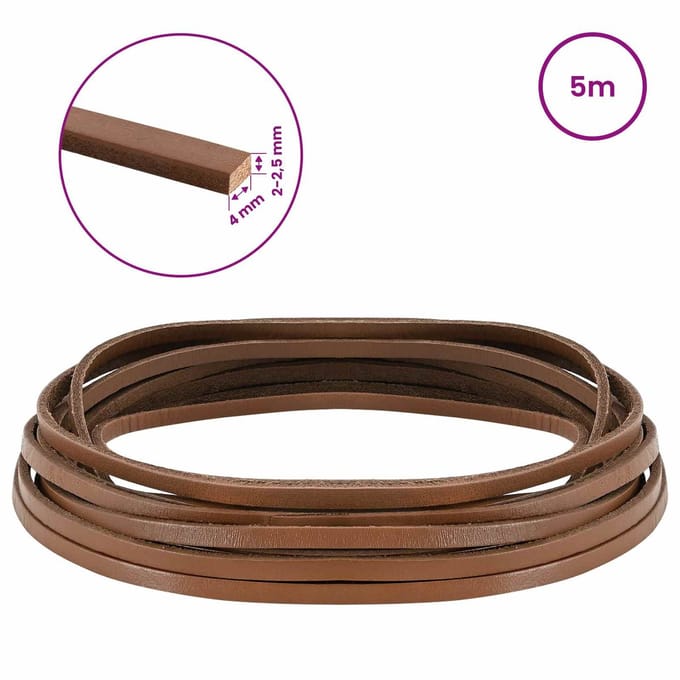 vidaXL - Leren - riem - 1 - Bruin - 500 - x - 0,4 - cm - Leer