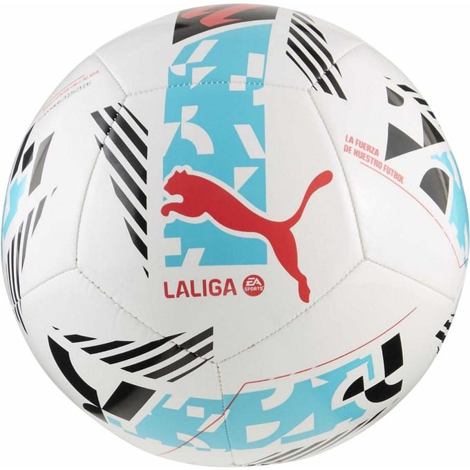 Puma Unisex Volwassen Orbita LaLiga 1 Leren Wedstrijdvoetbal (Wit/blauw)