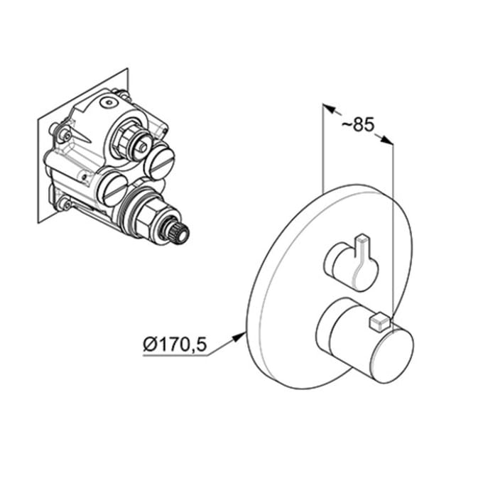 Kludi Nova Fonte - Thermostatische douchekraan inbouw, mat wit 208355315