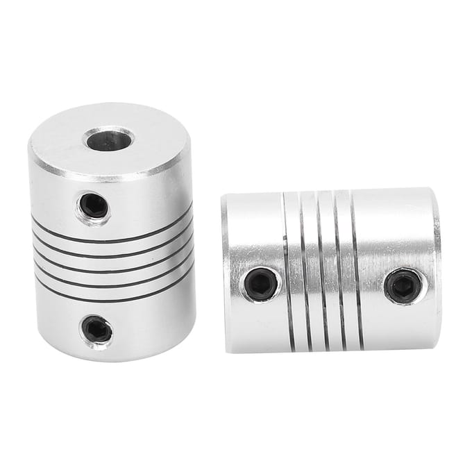 2 Stuks Askoppeling Flexibele Encoder Aluminiumlegering Koppeling Stappenmotor DIY 3D Printer 5x8mm white