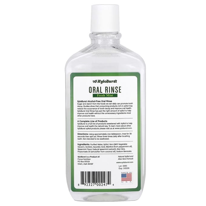 Xyloburst, Oral Rinse, Fresh Mint, 16 fl oz (473 ml) white