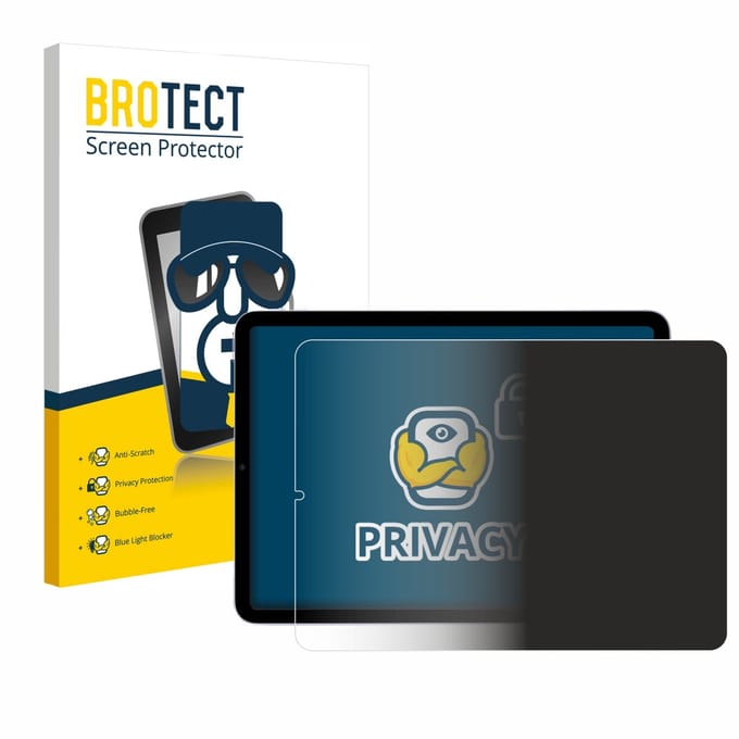 BROTECT - privacy screenprotector voor Apple iPad Air 5 WiFi 2022 (5. Gen.) - Folie Beschermfolie Blauwlichtfilter