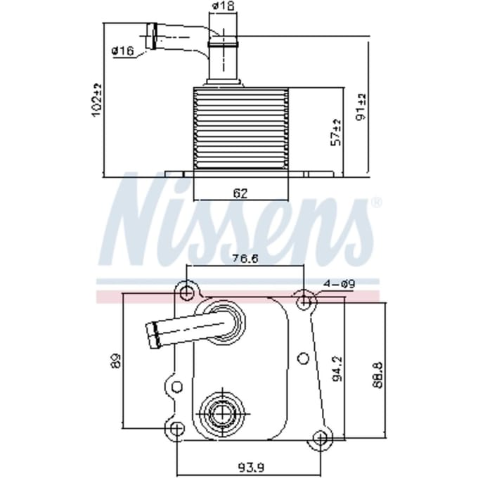Olie radiator, motorolie NISSENS 90776