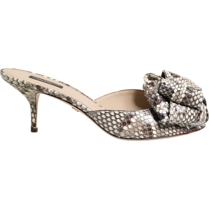Dolce & Gabbana Multicolour Keira Strik Leren Peep Toe Mules Schoenen