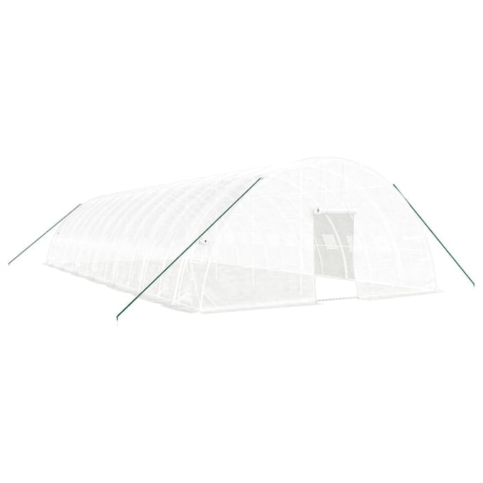 vidaXL - Tuinkas - met - stalen - frame - 84 - m² - 14x6x2,85 - m - wit