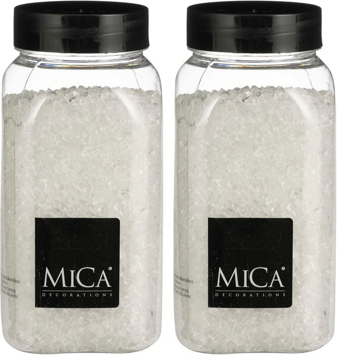 Mica Decorations decoratie steentjes / granulaat - 2x - 650 ml - 2-4 mm - transparant - siergrind