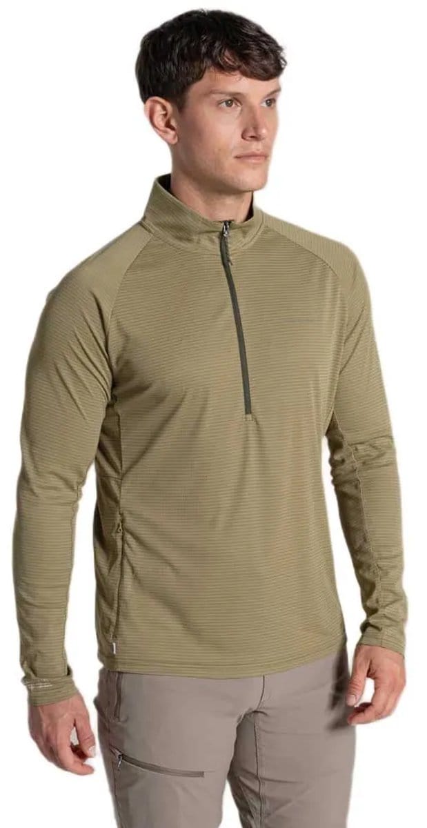 Craghoppers Nosilife Solarshield+ Half Zip T-shirt Met Lange Mouwen Beige S Man