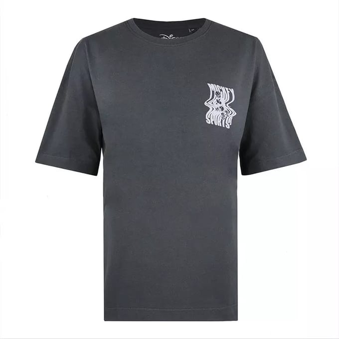 Disney Dames/dames Mickey Mouse Wave Oversized T-shirt (Donker houtskool)