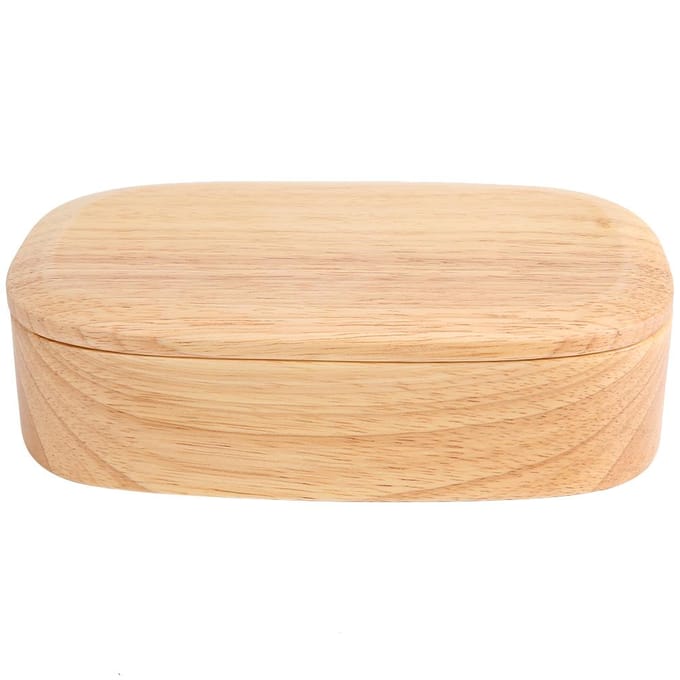 Houten Lunchbox Voedselopbergcontainer School Picknick Vierkante Bento Box beige