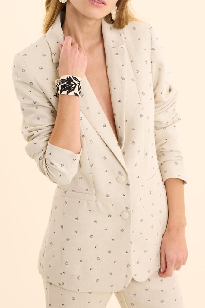 ICode Ecru Jacket With Micro Flower Print Ecru Taglia: 44 | Giacche Outlet | Donna | Marrone