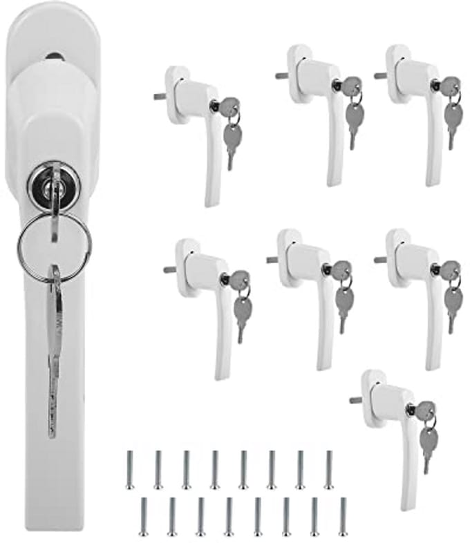 Afsluitbare Raamgreep van Aluminiumlegering - 8 Stuks met Sleutel voor Kinderbeveiliging - 36 mm