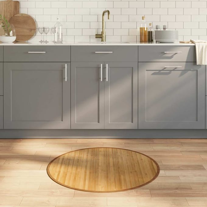 vidaXL - Vloerkleed - rond - 80 - cm - bamboe - naturel