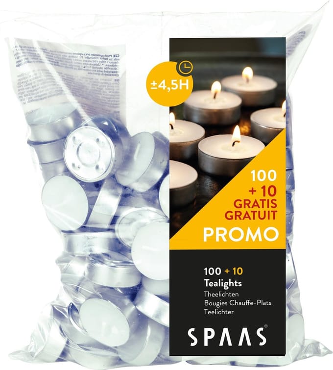 Spaas theelichten 110 stuks 4.5 uur brandtijd