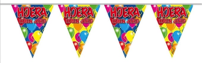 Folat - Vlaggenlijn Hoera ik ben jarig Ballonnen (10 meter)