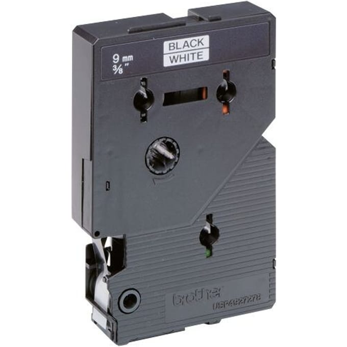 Brother TC-291 Labeltape Kunststof Tapekleur: Wit Tekstkleur: Zwart 9 mm 7.7 m