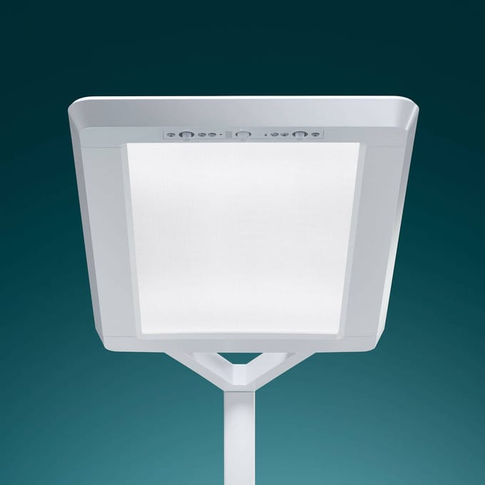 Waldmann LED-staanlamp YARA.single, 107 W, 15000 lm, 2700-6500 K, magneetschakelaar, bewegings- & daglichtsensor, direct/indirect licht, aluminium-zilver