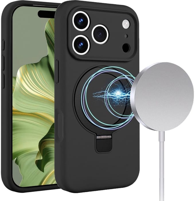 Solidenz hoesje - Geschikt voor iPhone 17 Pro Max - Geschikt voor iPhone 18 Pro Max - Geschikt voor MagSafe - Standaard - Zwart