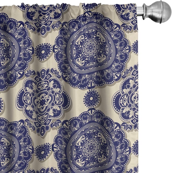 ABAKUHAUS Mandala Voorhangen – 2x75x245 cm – Mikrofaser – Halfduisterend