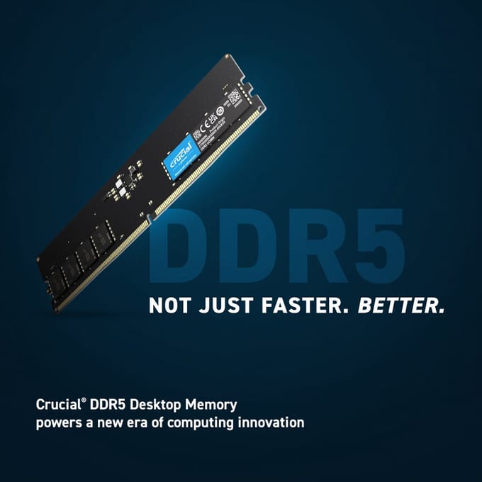 Crucial - DDR5 - module - 32 GB - DIMM 288-pin - 5600 MHz / PC5-44800 - unbuffered