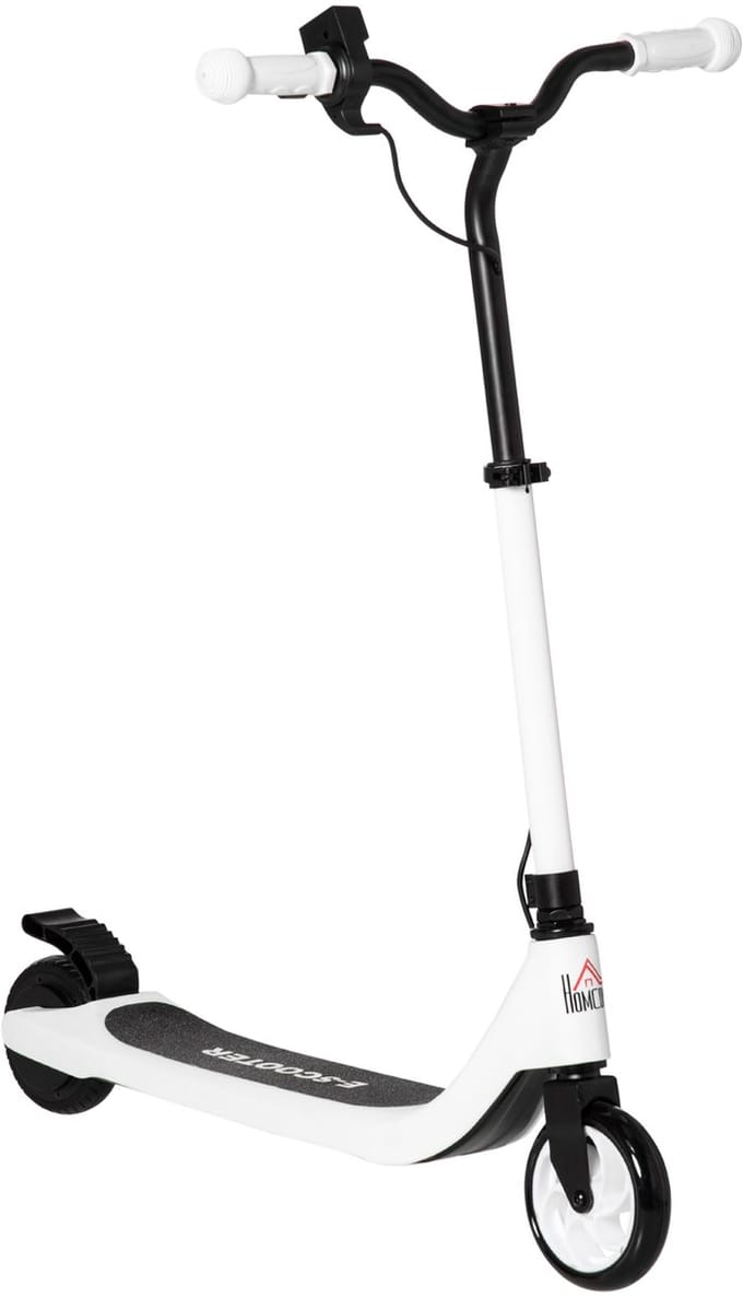 HOMCOM-E-Scooter-Aluminium, Stahl-76L x 53B x 90/95Hcm-Schwarz+Weiß